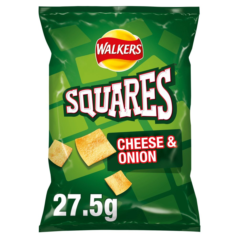 Walkers Squares Cheese & Onion Snacks 27.5g-Food