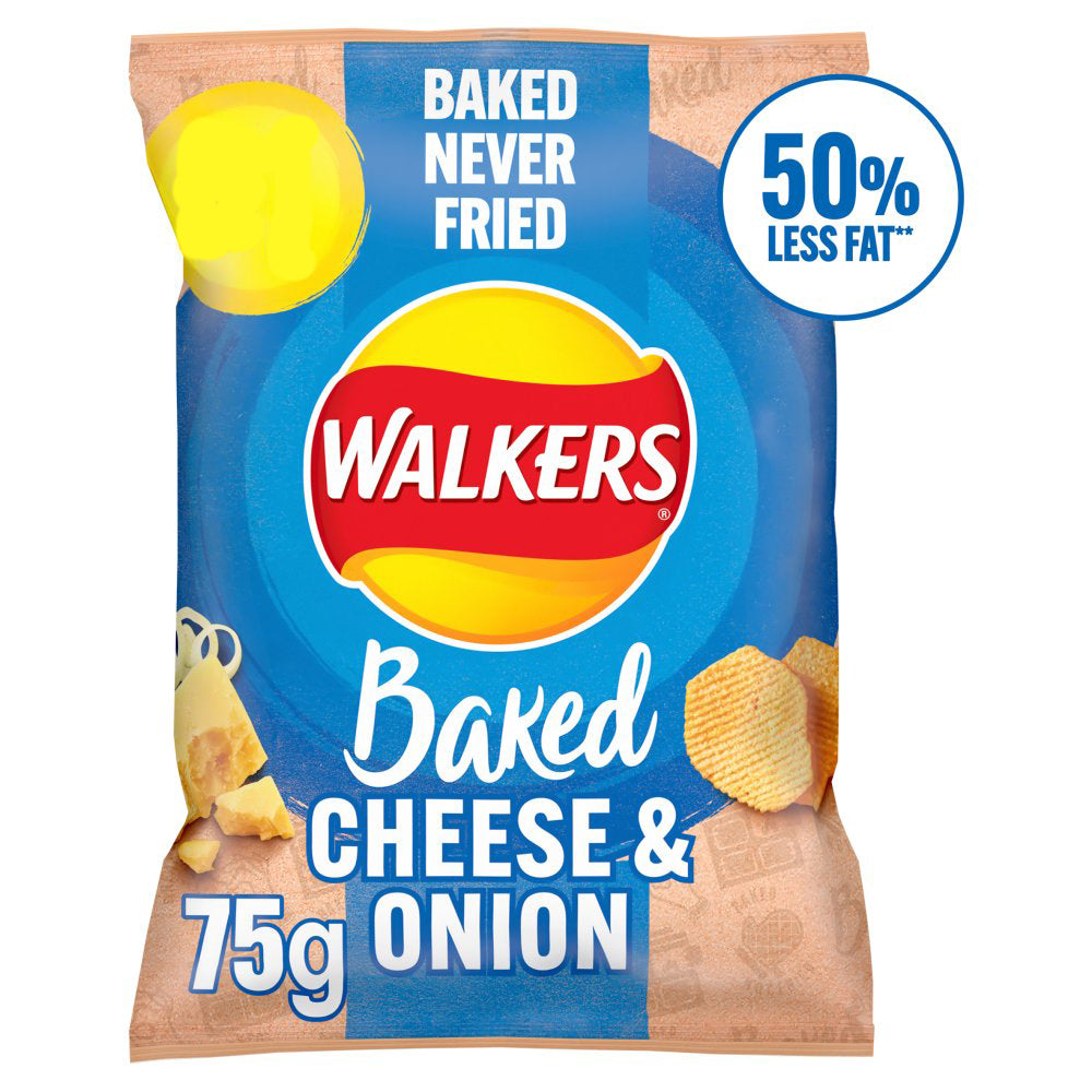 Walkers Baked Cheese & Onion Snacks 75g-Food