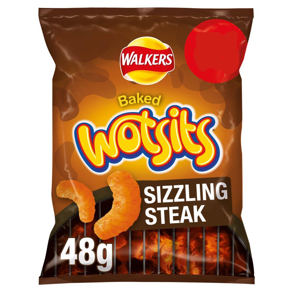 Walkers Wotsits Sizzling Steak Snacks 48g-Food