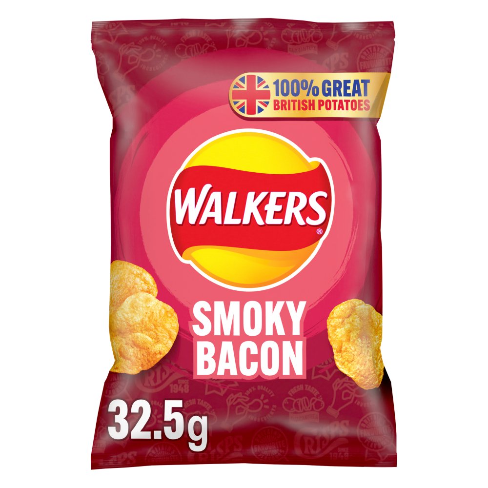 Walkers Smoky Bacon Crisps 32.5g-Food