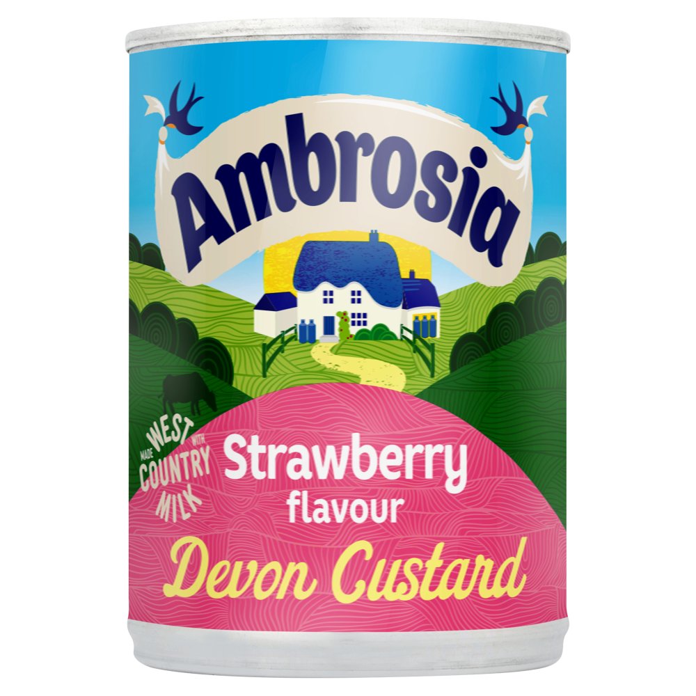 MASAmbrosia Strawberry Flavour Devon Custard 400g-Food