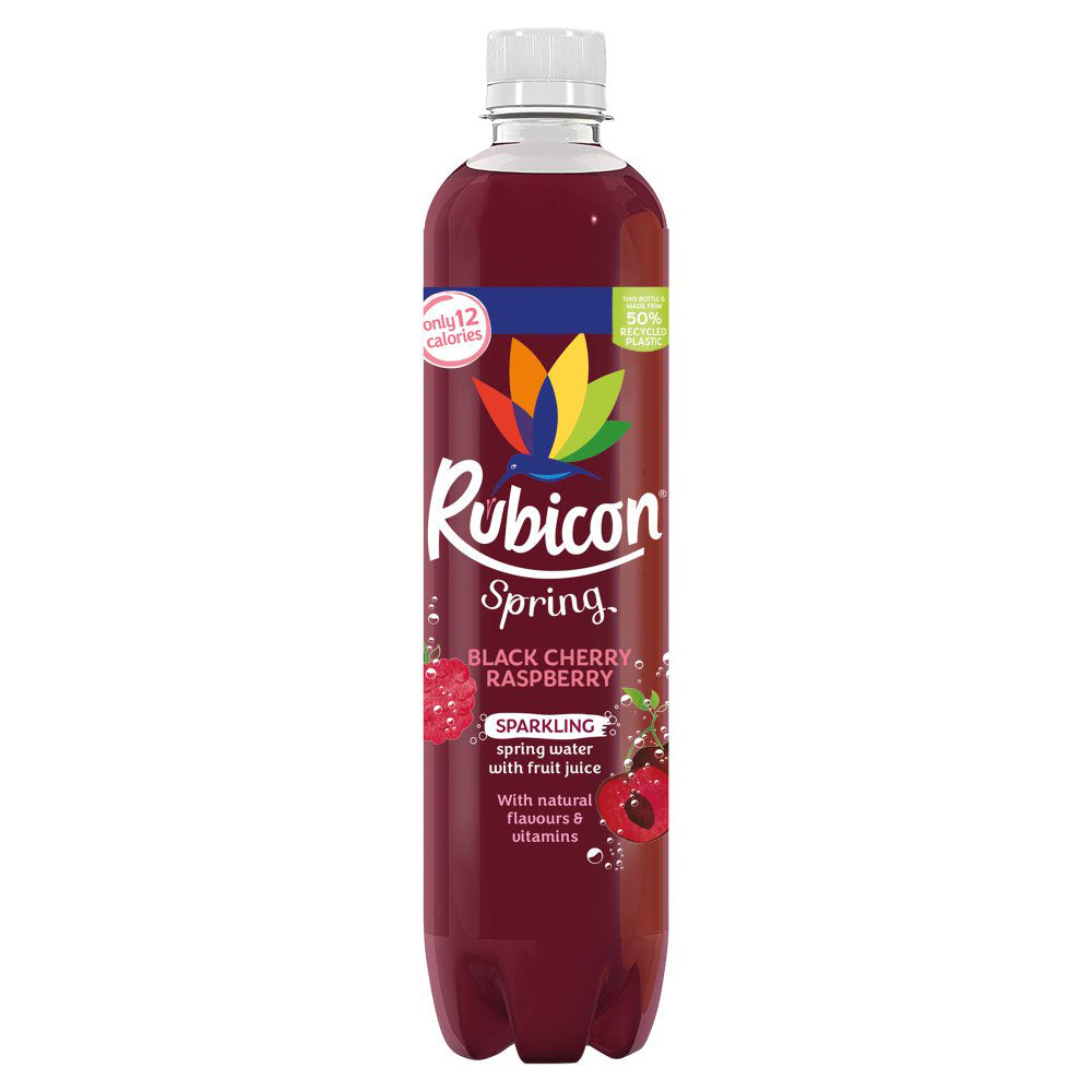 Rubicon Spring Black Cherry Raspberry Sparkling Spring Water with Fruit Juice 500ml-Food