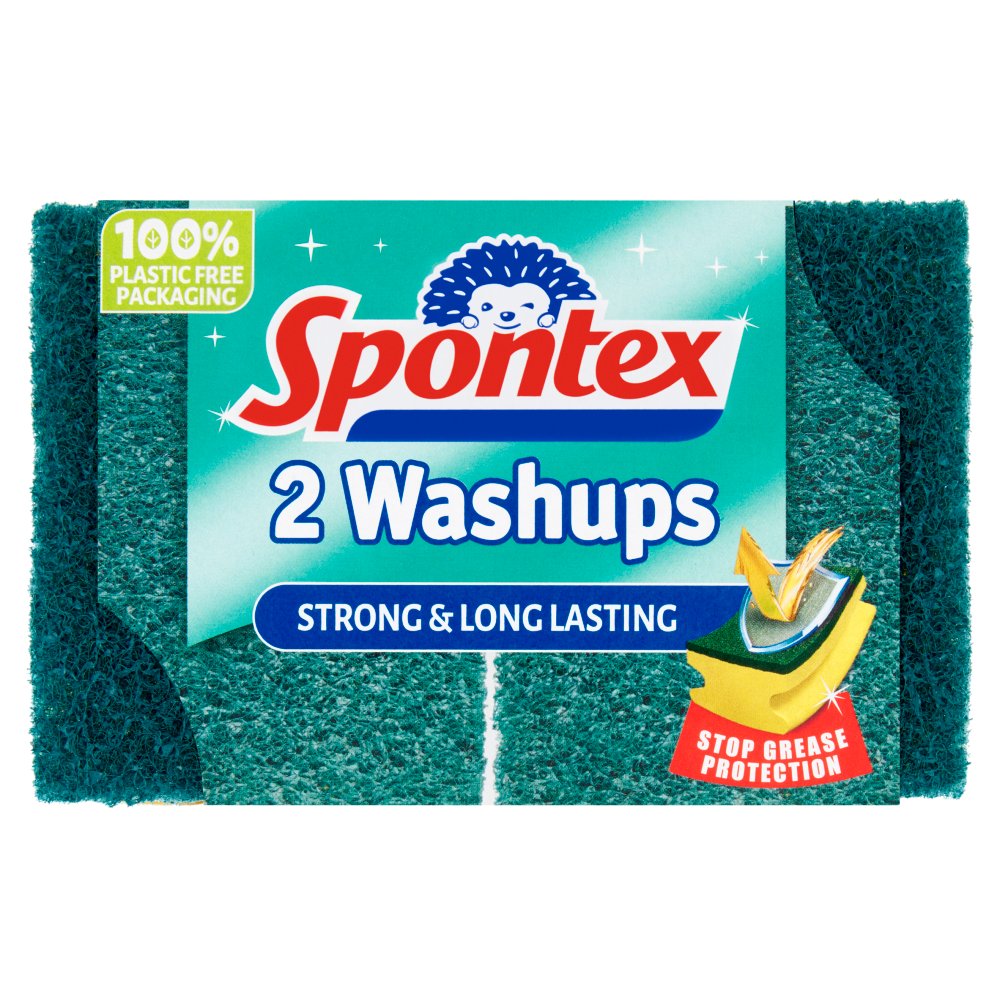 Spontex 2 Washups Sponge Scourers-Food