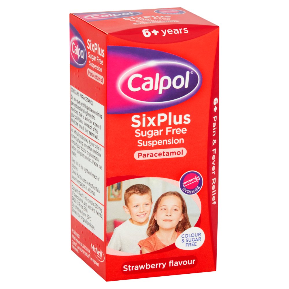 MASCalpol SixPlus Sugar Free Suspension Strawberry Flavour 6+ Years 100ml-Food