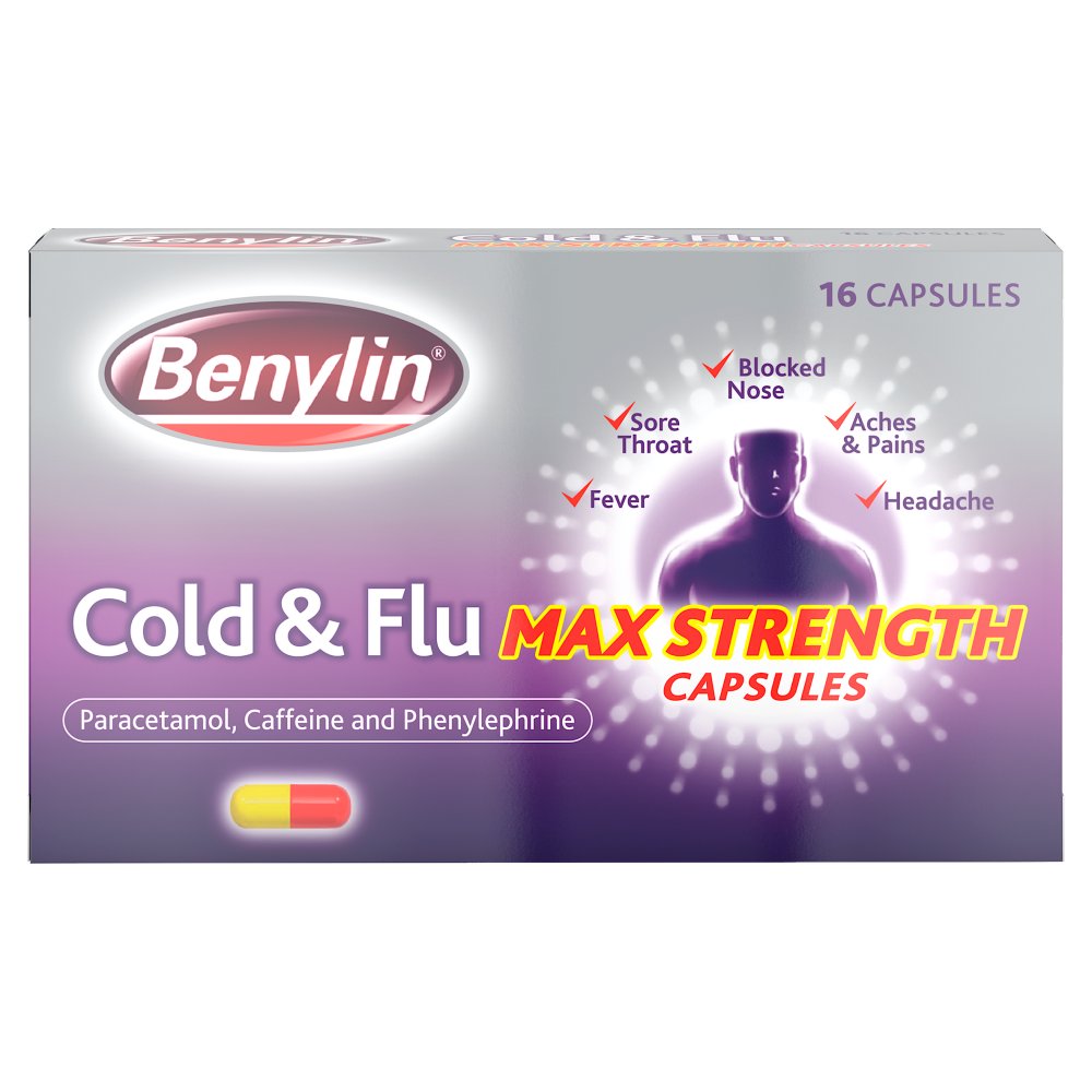 MASBenylin Cold & Flu Max Strength Capsules 16 Capsules-Food