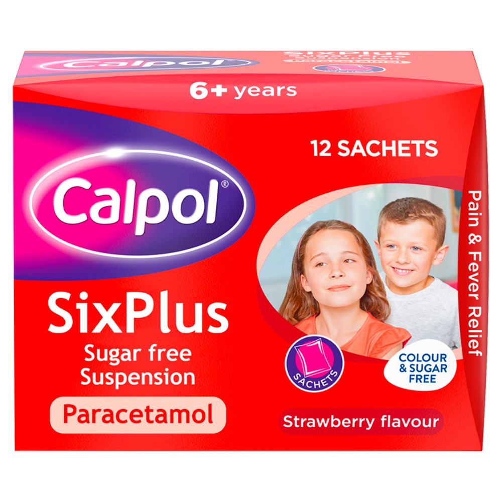 MASCalpol Sixplus Sugar Free Suspension Strawberry Flavour 6+ Years 12 x 5ml-Food