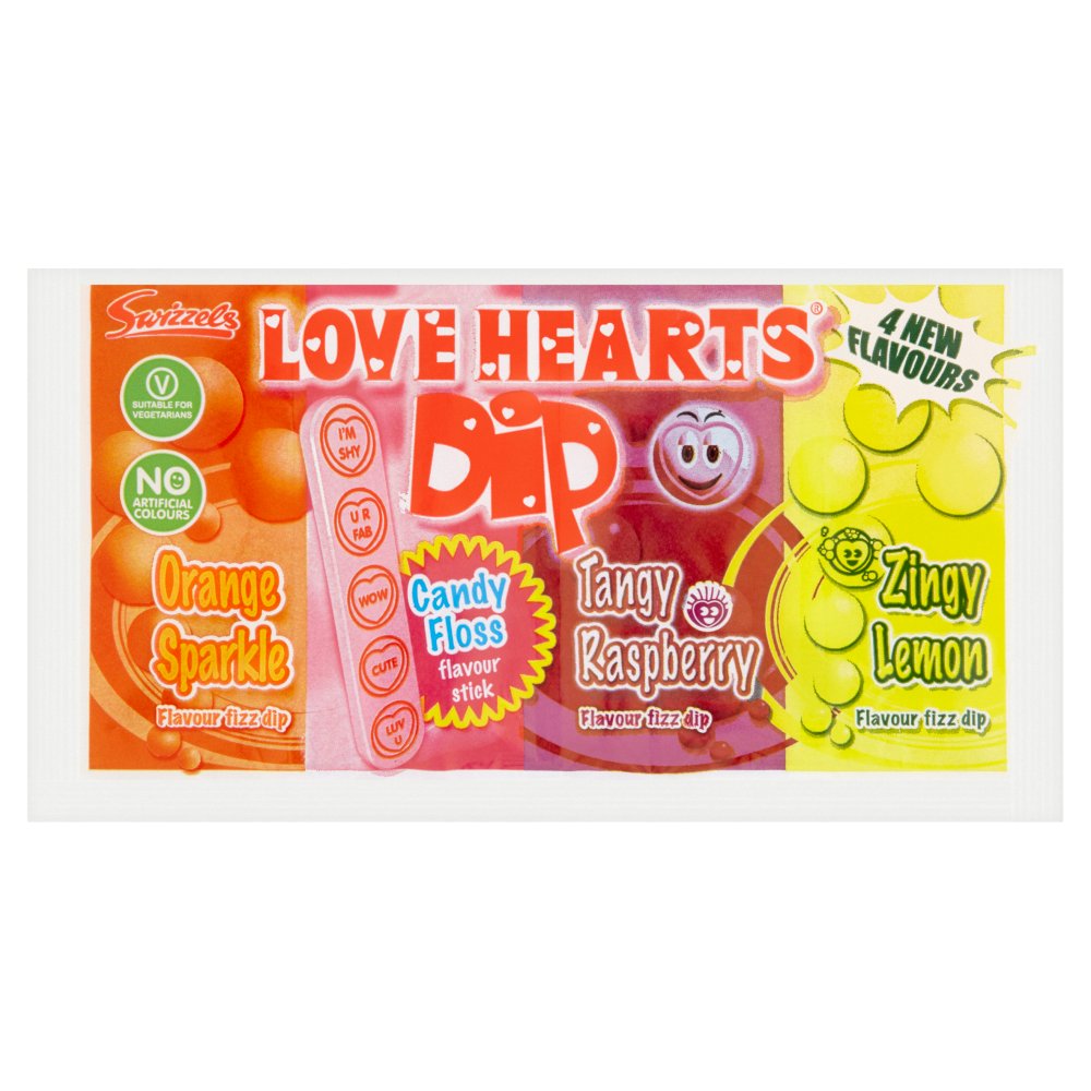 Swizzels Love Hearts Dip Candy Floss Flavour Stick 25g-Food