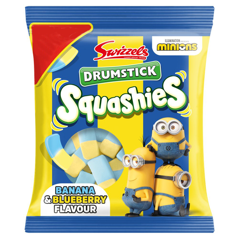 Swizzels Drumstick Squashies Banana & Blueberry Flavour 120g-Food