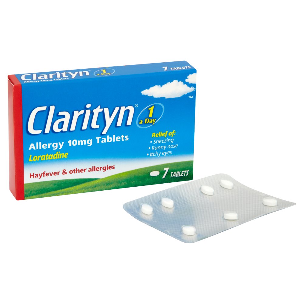 MASClarityn Allergy Tablets 10mg Loratadine for Allergy and Hayfever Relief 7 Tablets-Food