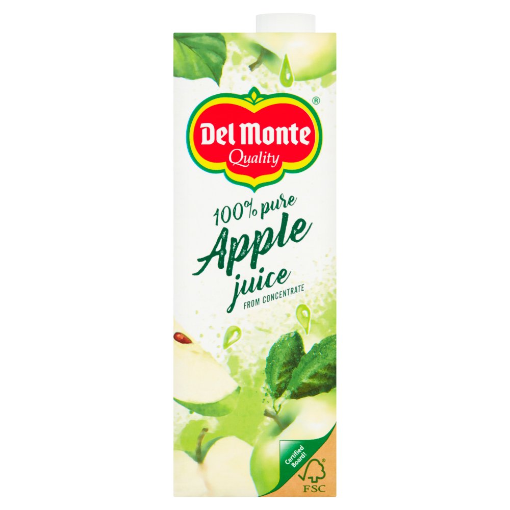Del Monte 100% Pure Apple Juice from Concentrate 1 Litre-Food