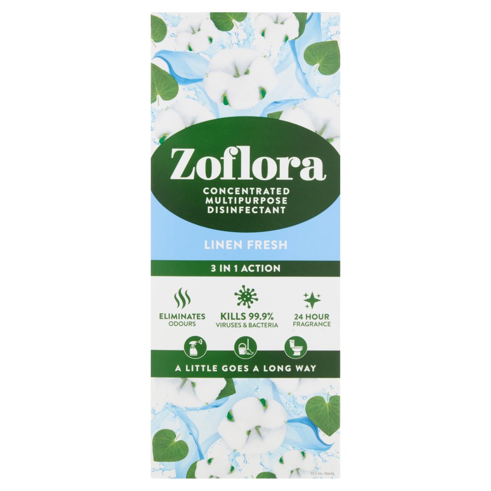 Zoflora 3 in 1 Action Concentrated Multipurpose Disinfectant Linen Fresh 500ml-Food