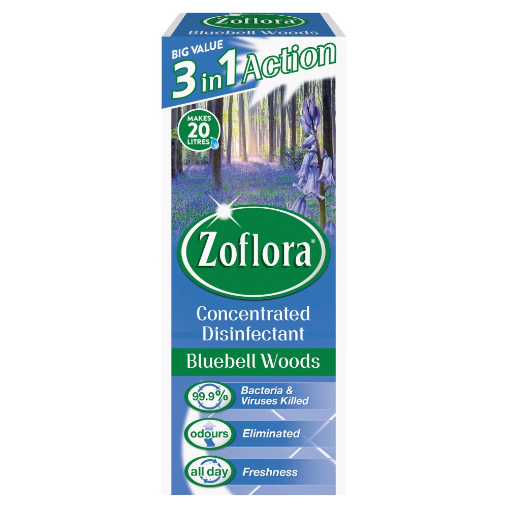 Zoflora 3 in 1 Action Concentrated Disinfectant Bluebell Woods 500ml-Food