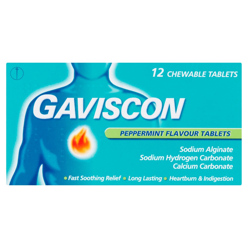 MASGaviscon Peppermint Flavour Tablets 12 Chewable Tablets-Food