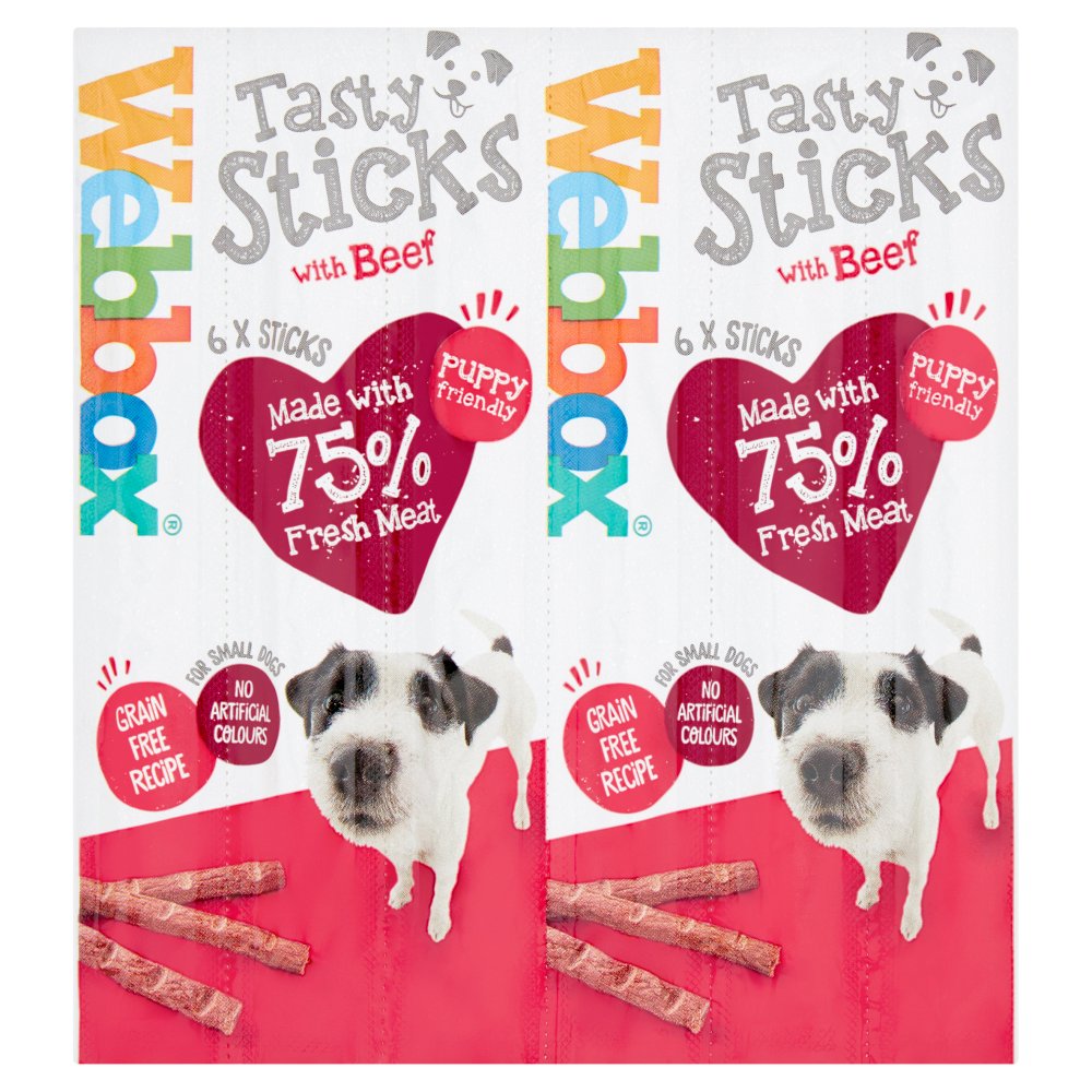 Webbox Dogs Delight 6 Tasty Sticks with Beef 30g-Food