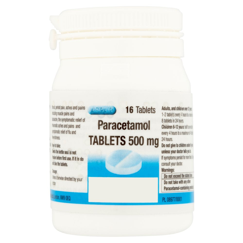 MASAspar Paracetamol Tablets 500mg 16 Tablets-Food