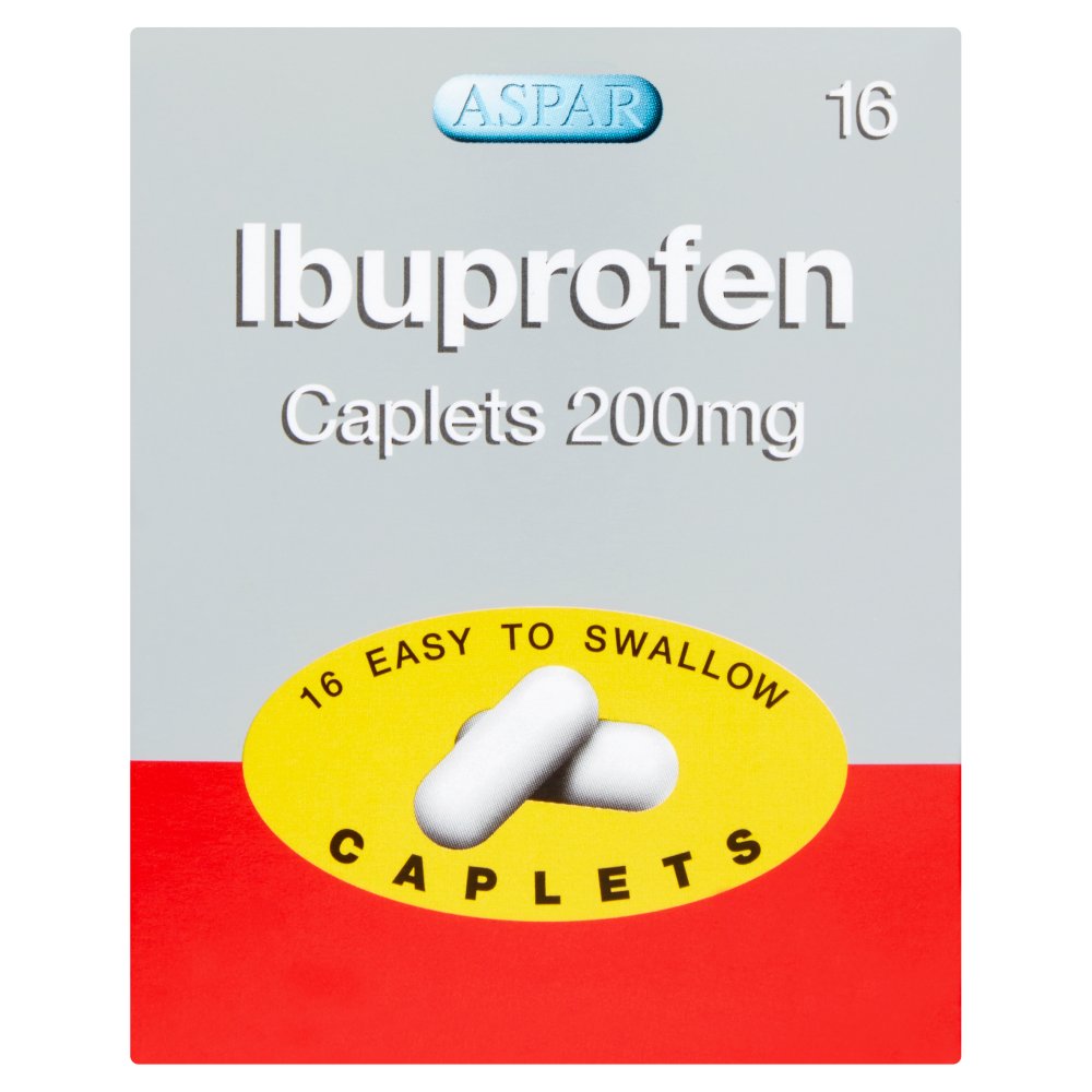 MASAspar Ibuprofen Caplets 200mg 16 Easy to Swallow Caplets-Food