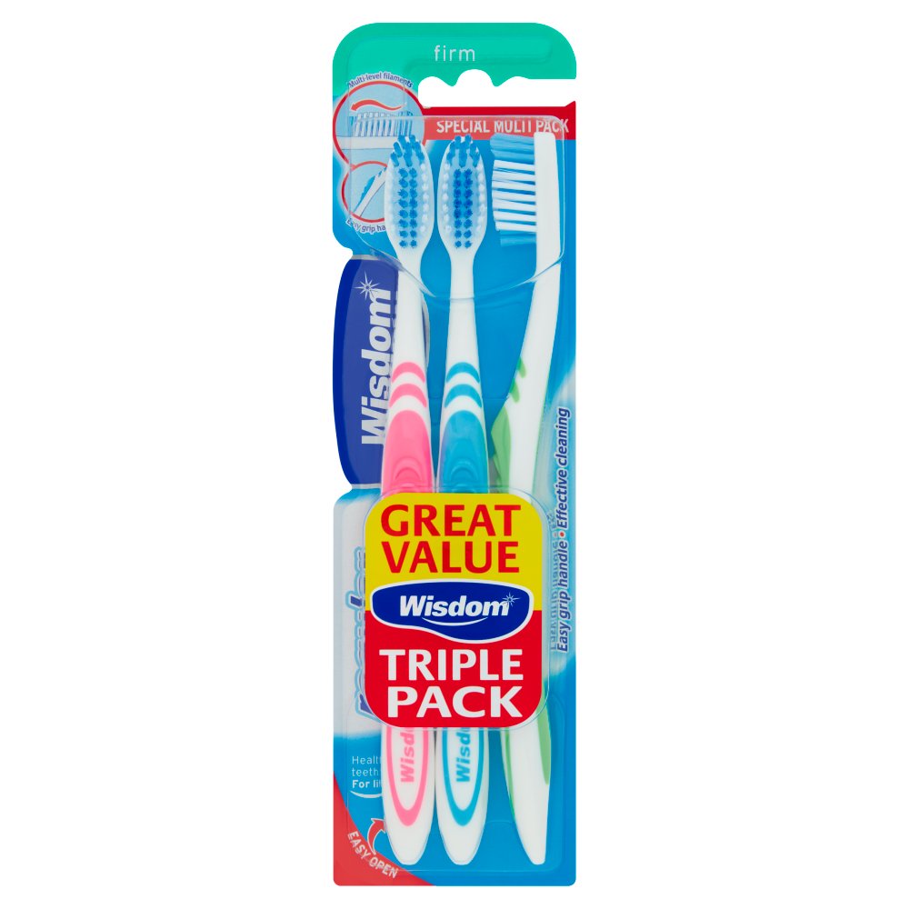 Wisdom 3 Firm Regular Plus Toothbrushes-Food