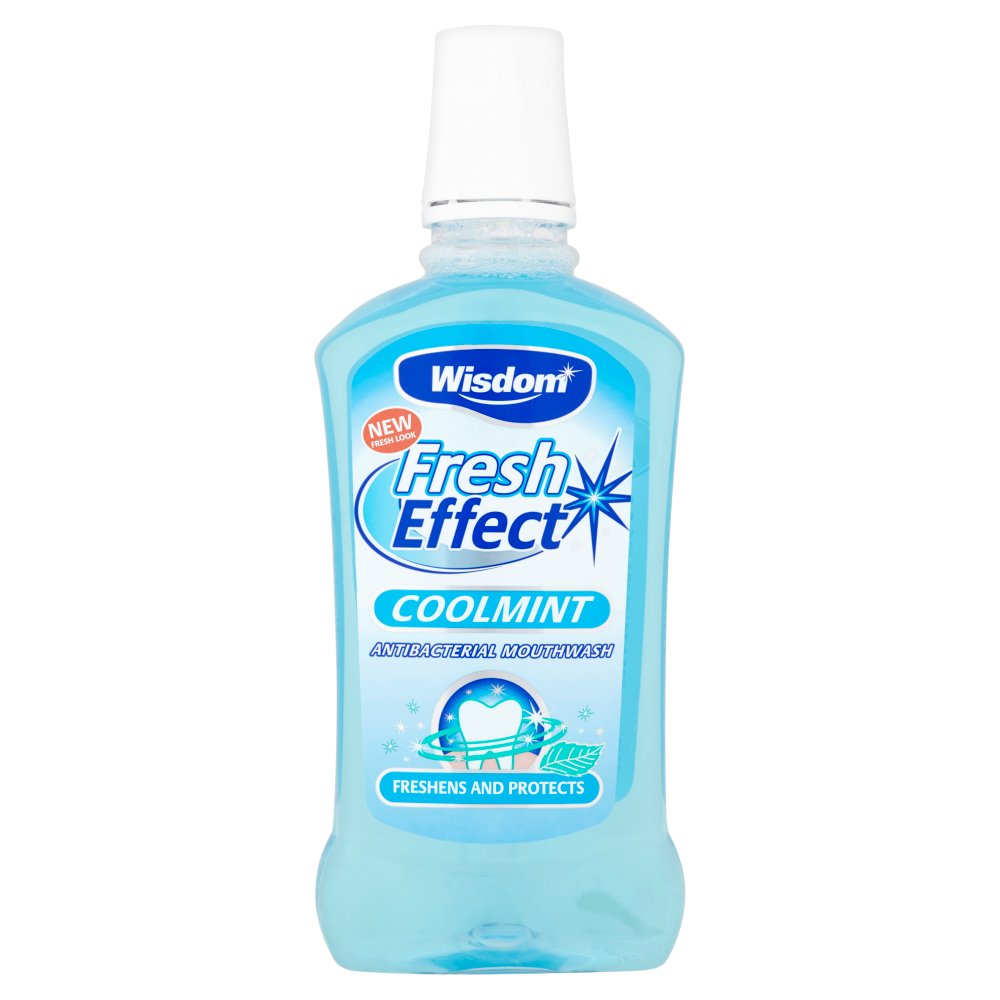 Wisdom Fresh Effect Coolmint Antibacterial Mouthwash 500ml-Food