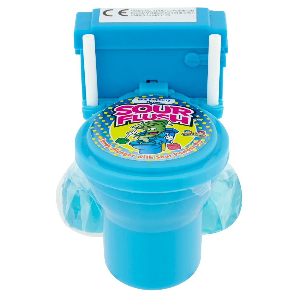 Sour Flush Candy Plunger with Sour Powder Dip Blue Raspberry Flavour 57g-Food