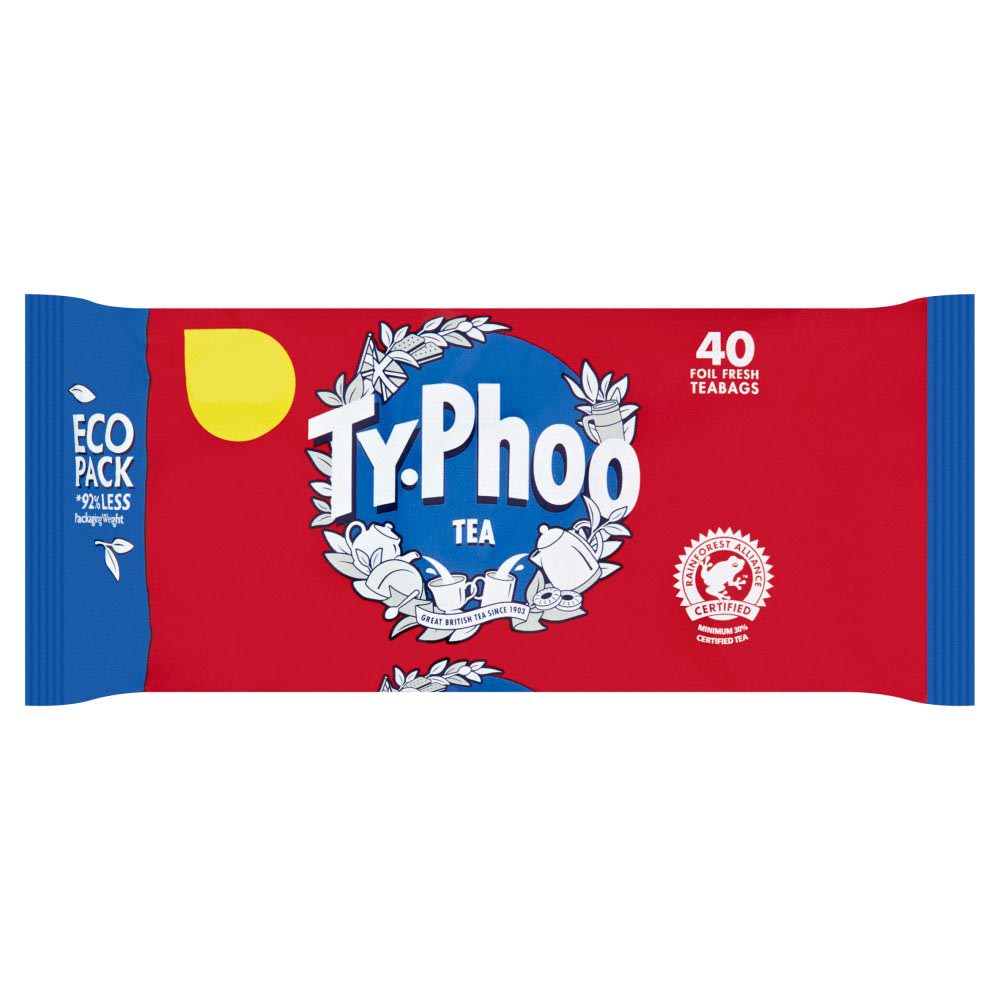 Typhoo 40 Foil Fresh Teabags 116g-Food