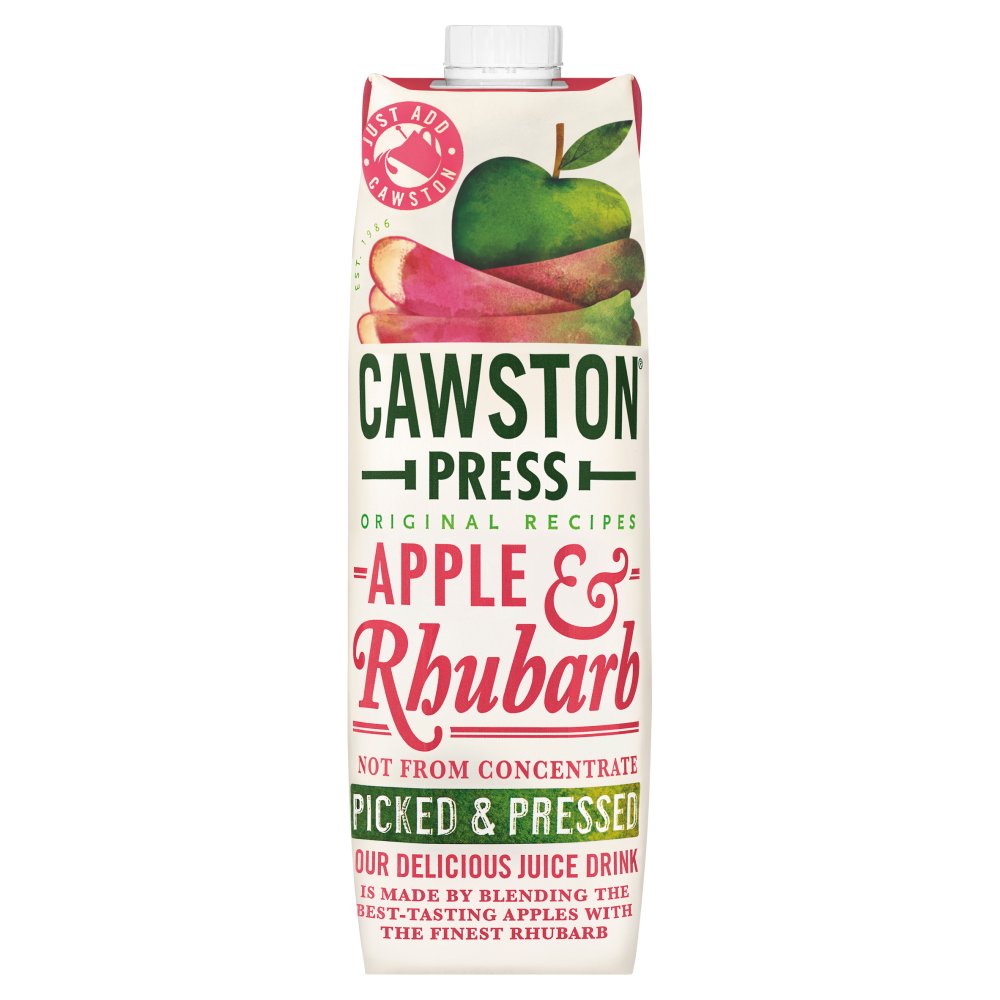 Cawston Press Original Recipes Apple & Rhubarb 1 Litre-Food