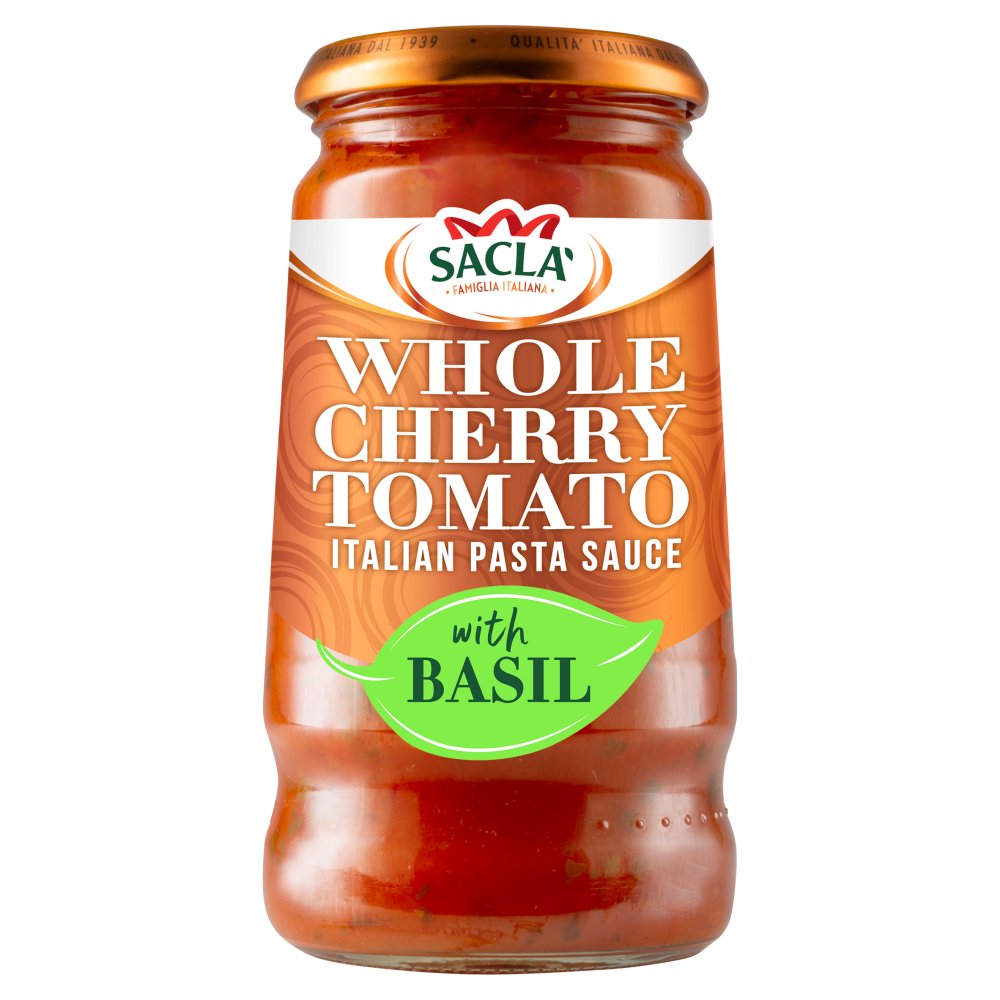 Sacla' Whole Cherry Tomato Italian Pasta Sauce with Basil 350g-Food