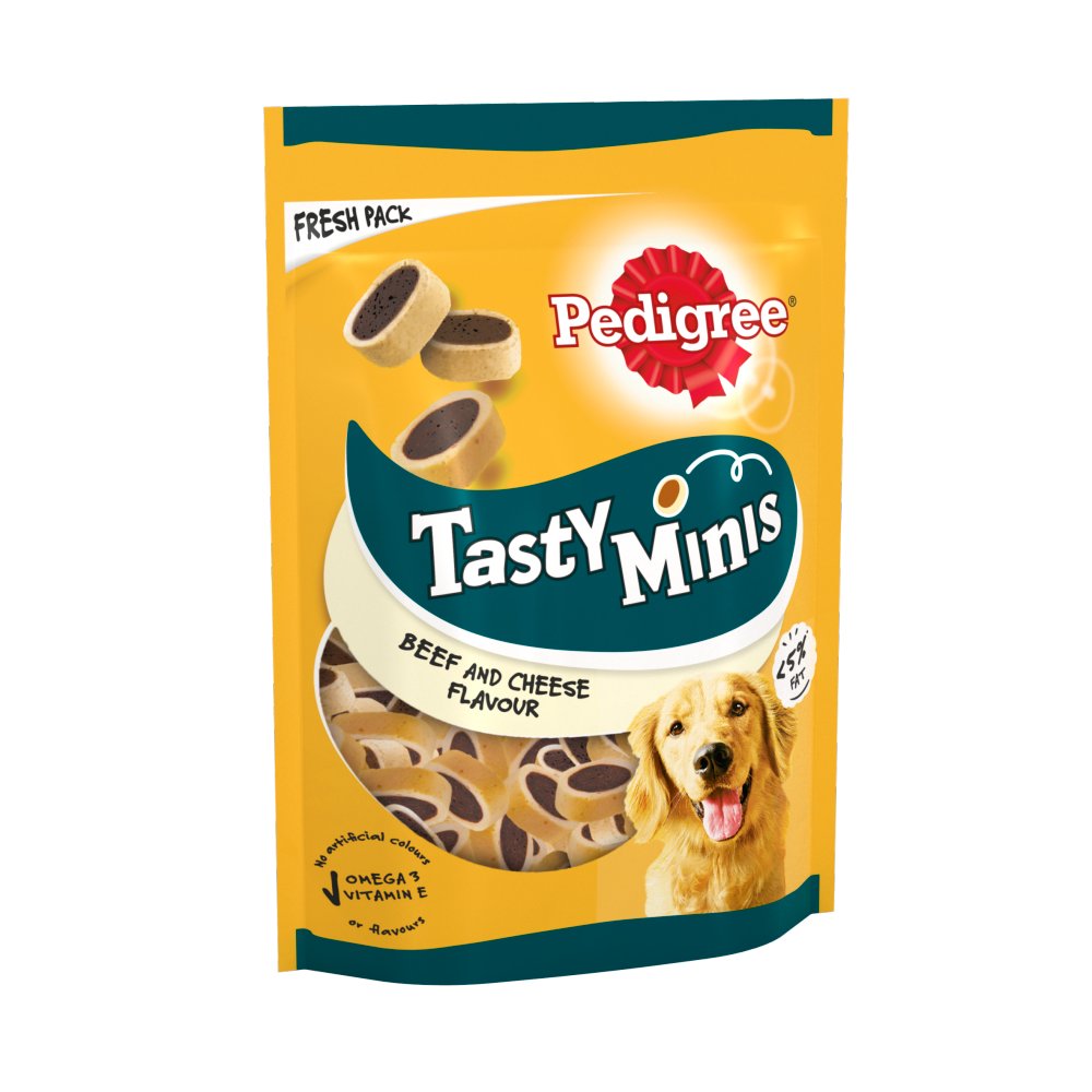 MASPedigree Tasty Minis Adult Dog Treats Cheese & Beef Nibbles 140g-Food