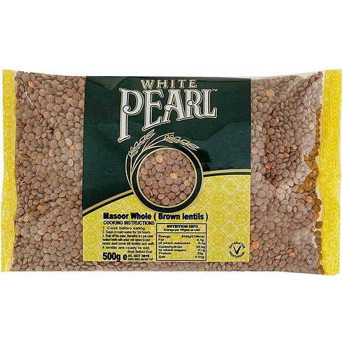 White Pearl Masoor Whole Brown Lentils 500g-Food