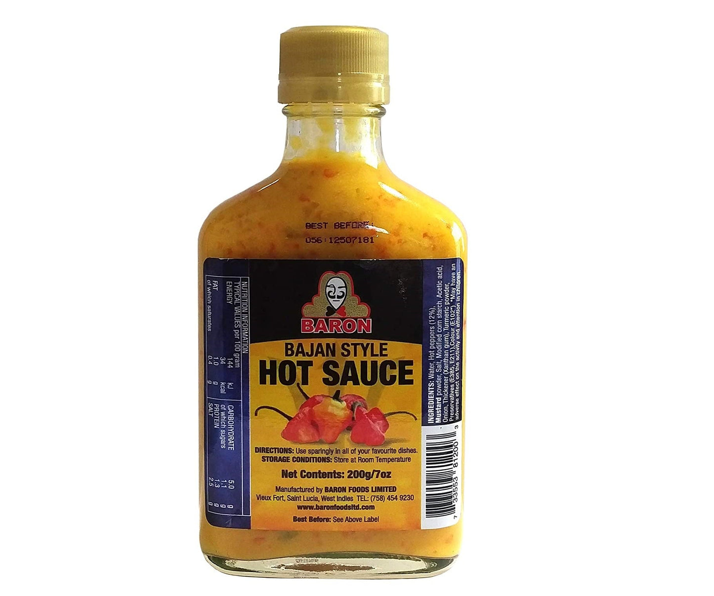 MASBaron Bajan Hot Sauce 200ml-Fd