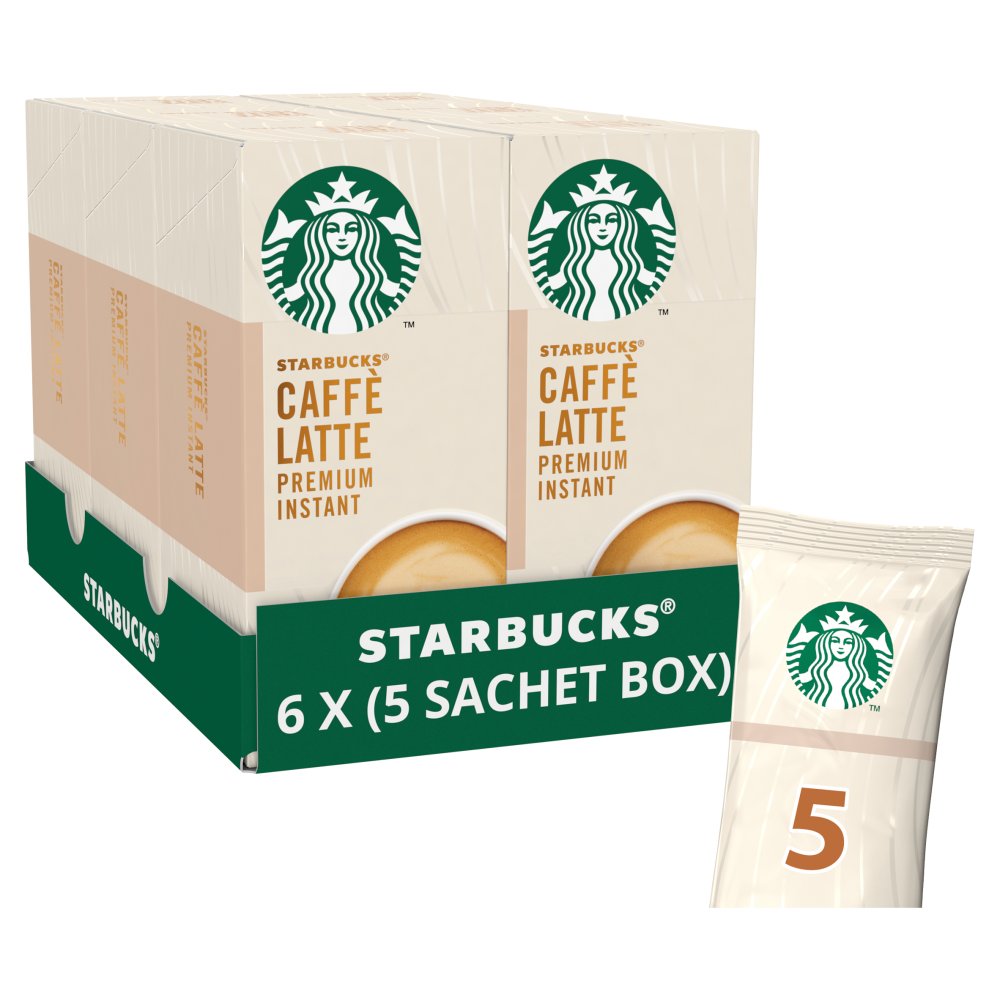 Starbucks Latte Premium Instant Coffee 5 x 14g Sachets-Food