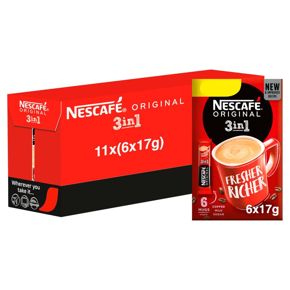 MASNescafe 3in1 Instant Coffee, 6 Sachets x 17g-Food