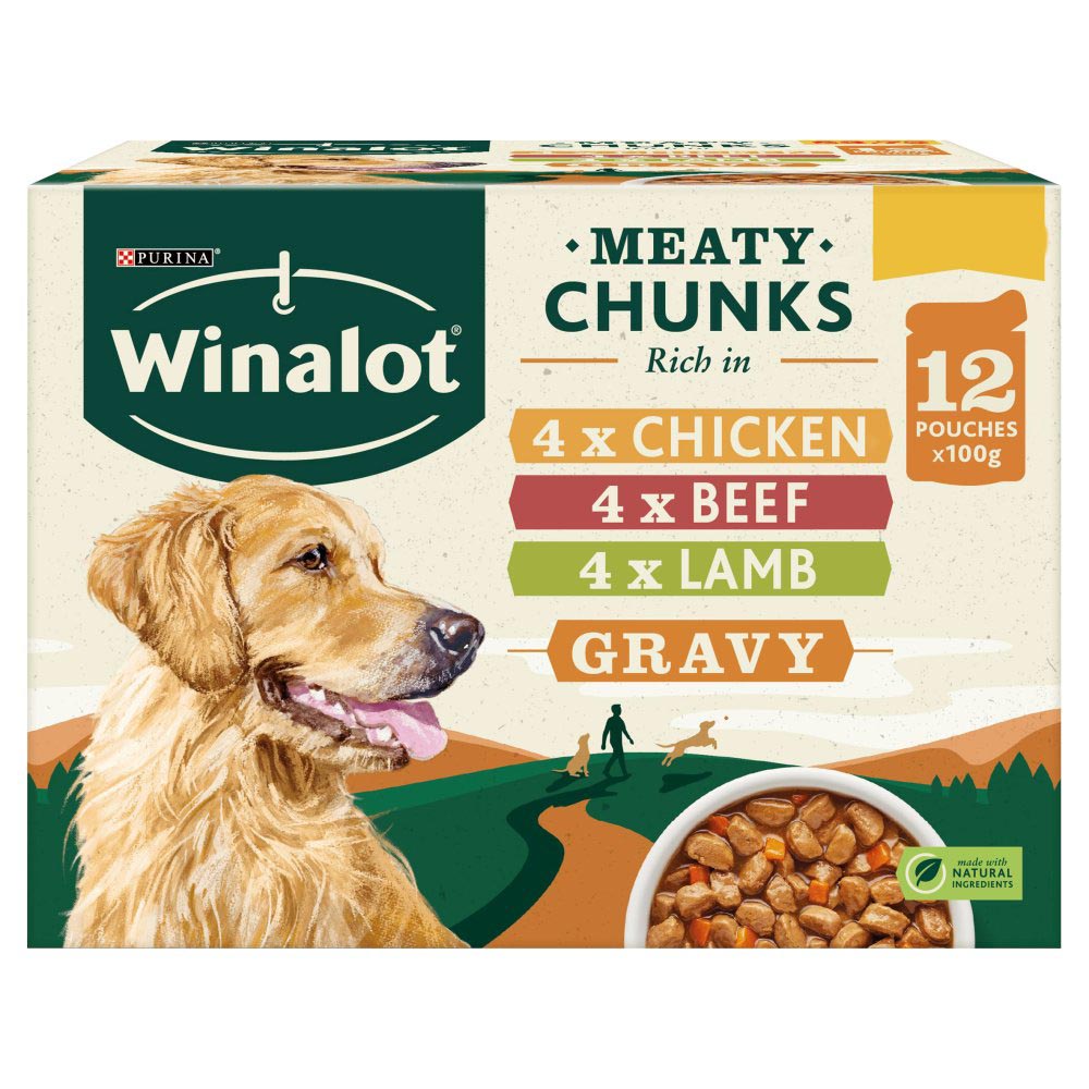 WINALOT Dog Food Pouches Mixed in Gravy 12 x 100g-Food