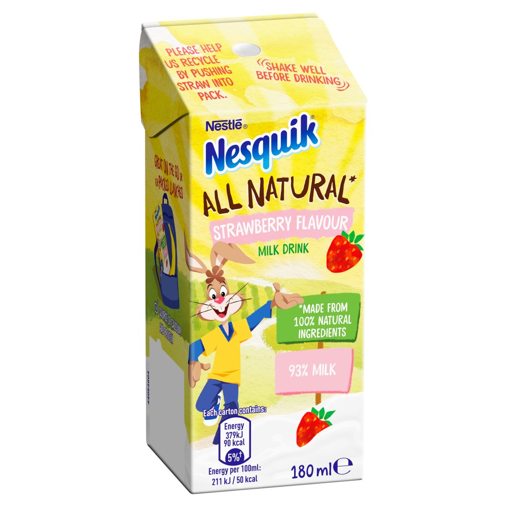 MASNesquik All Natural Strawberry Milkshake Drink 180ml-Food