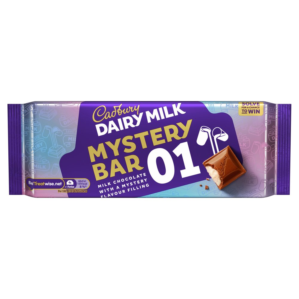 Cad Dairy Milk Mystery Bar 01 Milk Chocolate with a Mystery Flavour Filling 170g