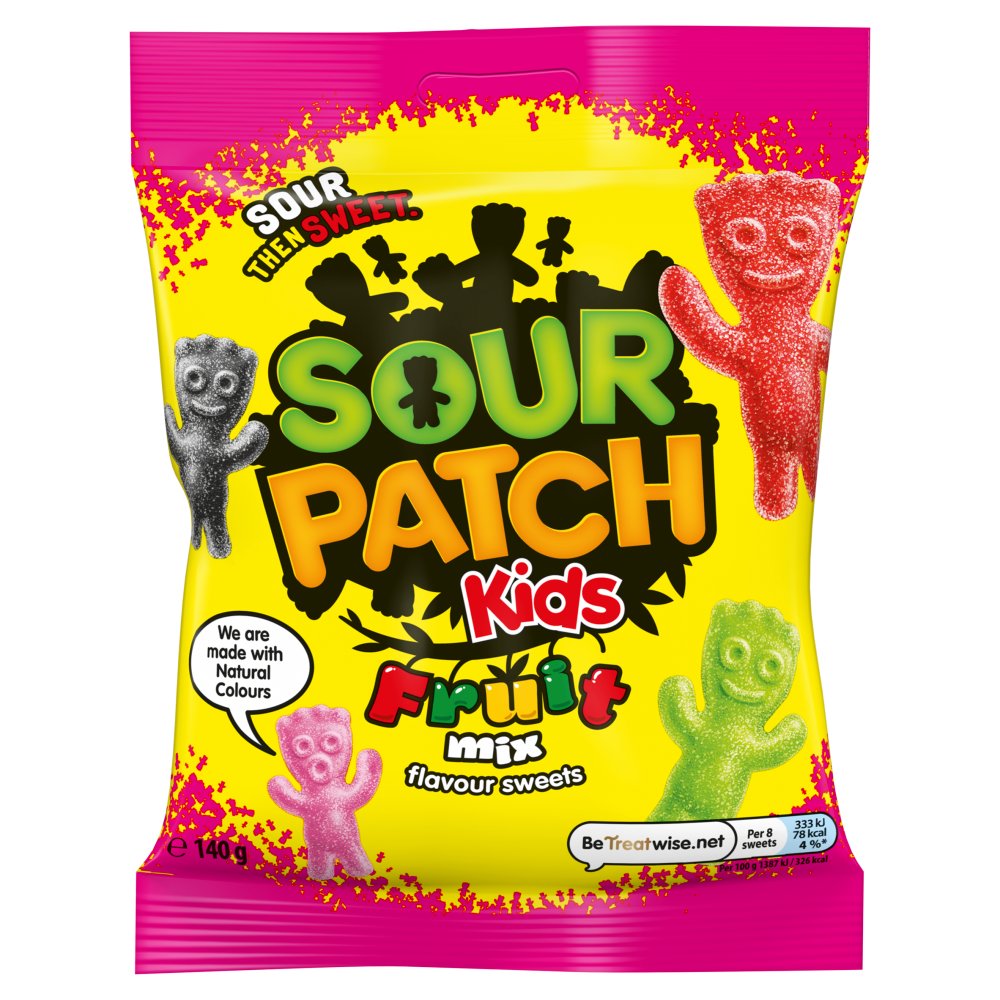 Sour Patch Kids Fruit Mix Flavour Sweets Bag 140g-Food