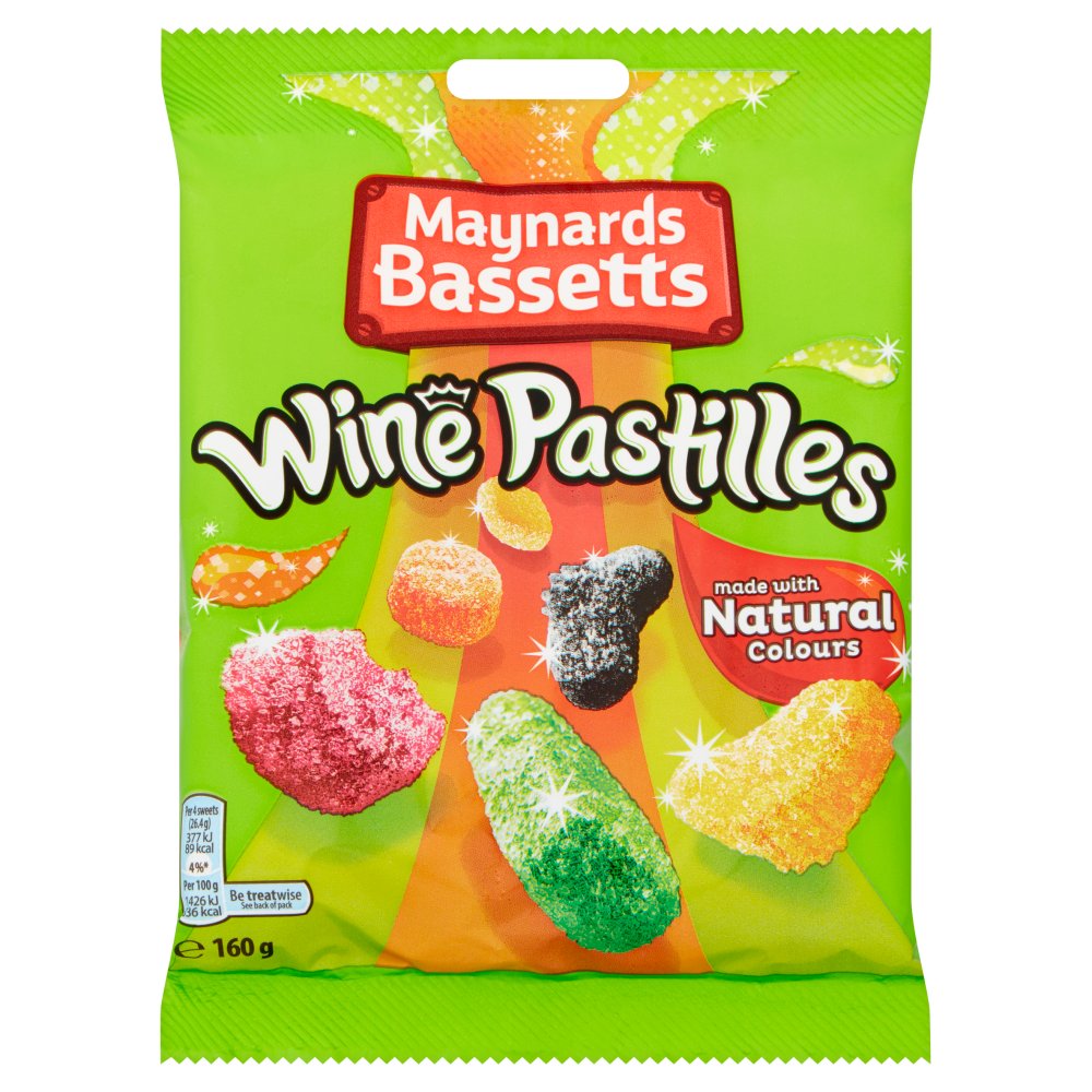 MASMaynards Bassetts Wine Pastilles Sweets Bag 160g-Food