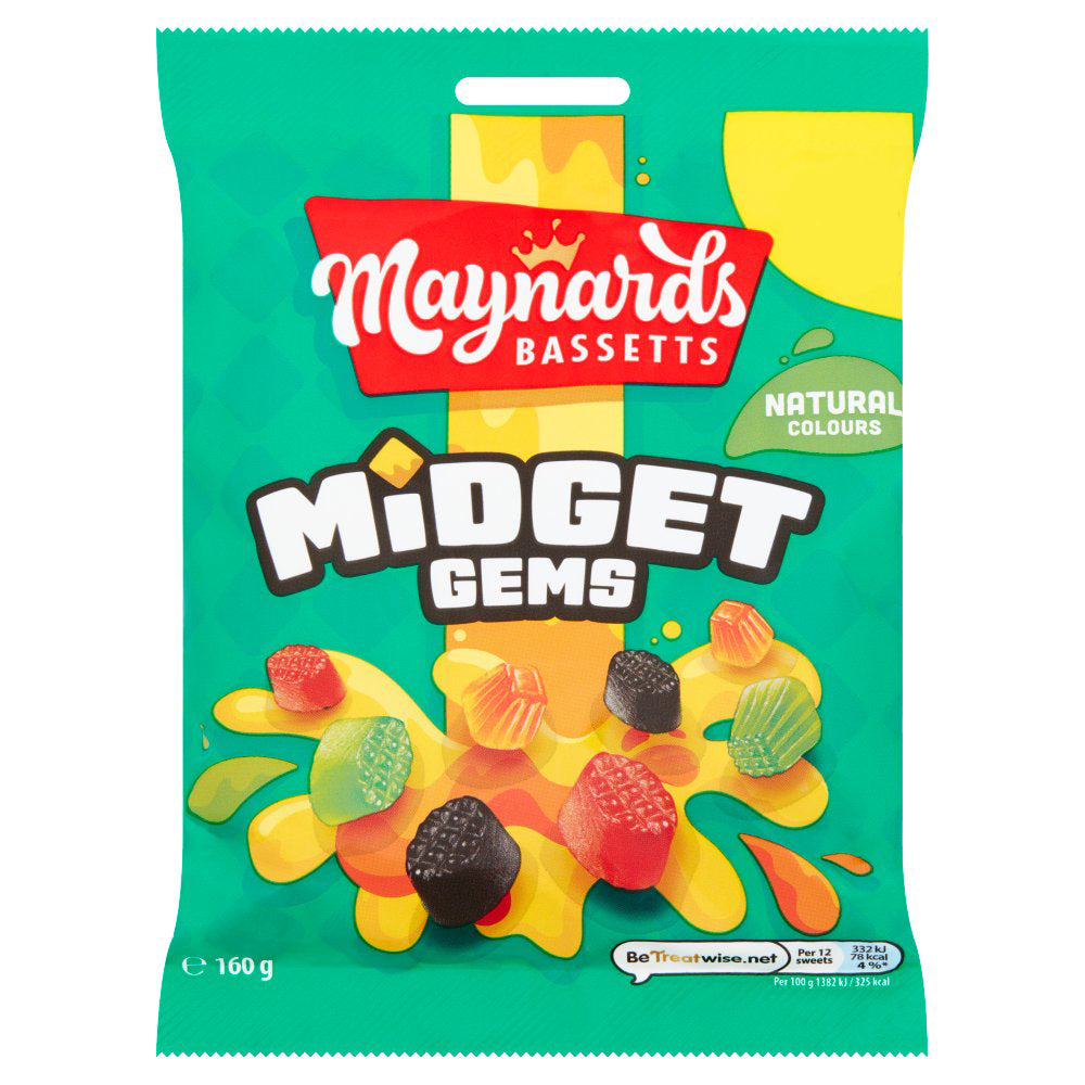 MASMaynards Bassetts Midget Gems Sweets Bag 160g-Food
