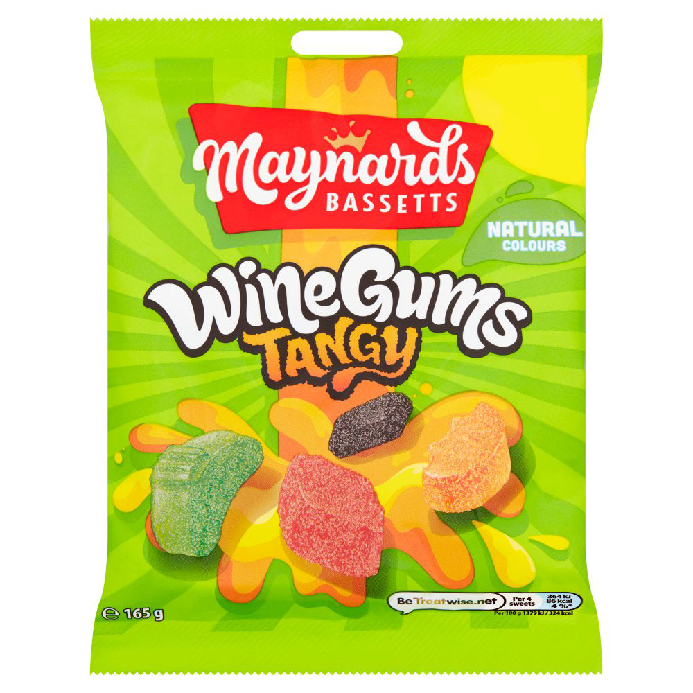 MASMaynards Bassetts Wine Gums Tangy Sweets Bag 165g-Food