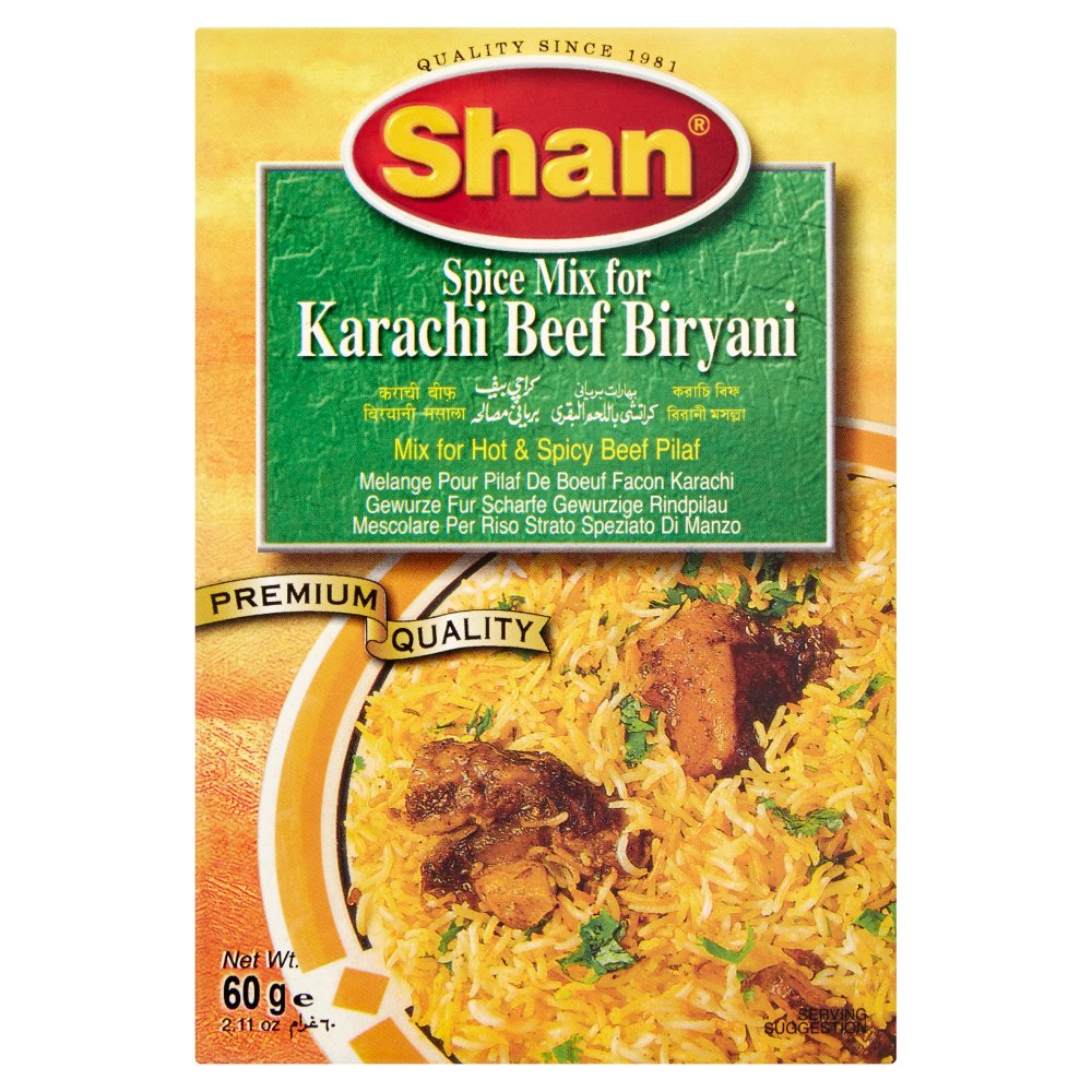 Shan Spice Mix for Karachi Beef Biryani 60g-Food