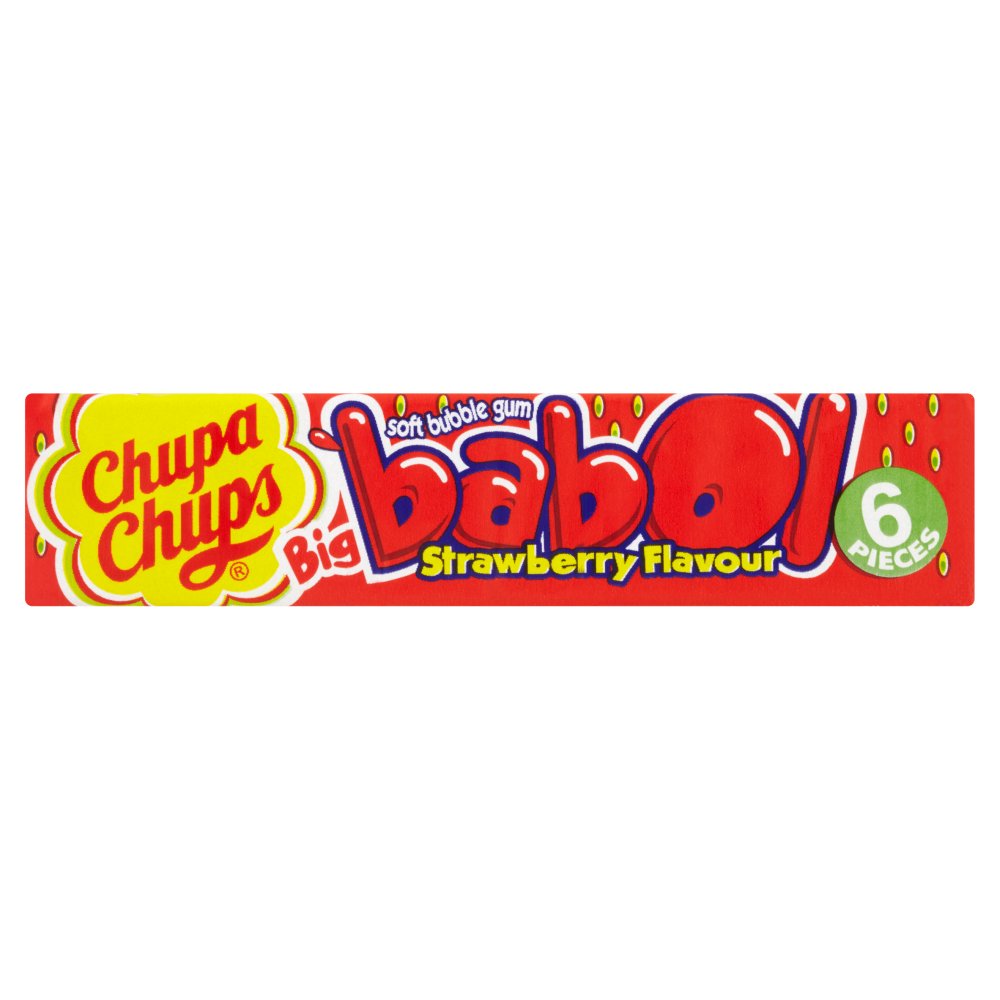 MASChupa Chups Big Babol Strawberry Flavour Soft Bubble Gum - 28g / 6-Food