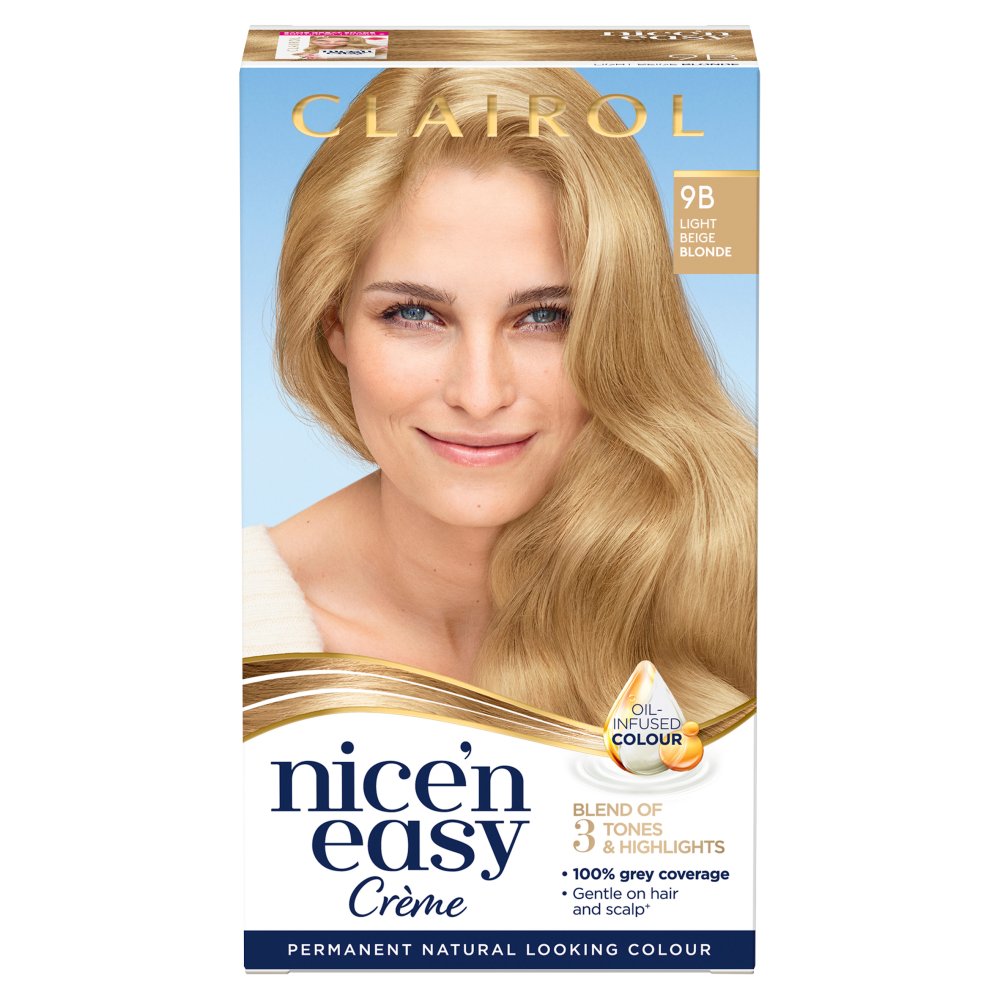 MASClairol Nice'n Easy Hair Dye 9B Light Beige Blonde 177ml-Food
