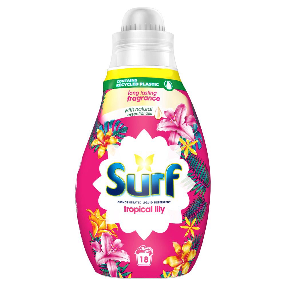 Surf Concentrated Liquid Laundry Detergent Tropical Lily 18 Washes 486ml-Food