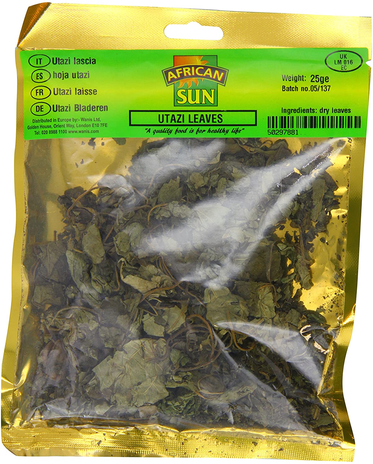 MASAfrican Sun Utazi Leaves 25g Box of 10-Fd
