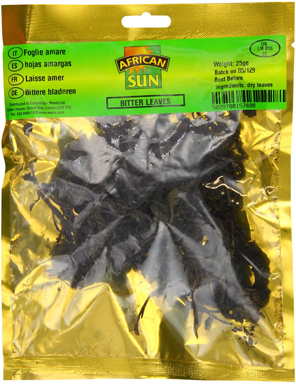 MASAfrican Sun Bitter Leaves 25g Box of 10-Fd