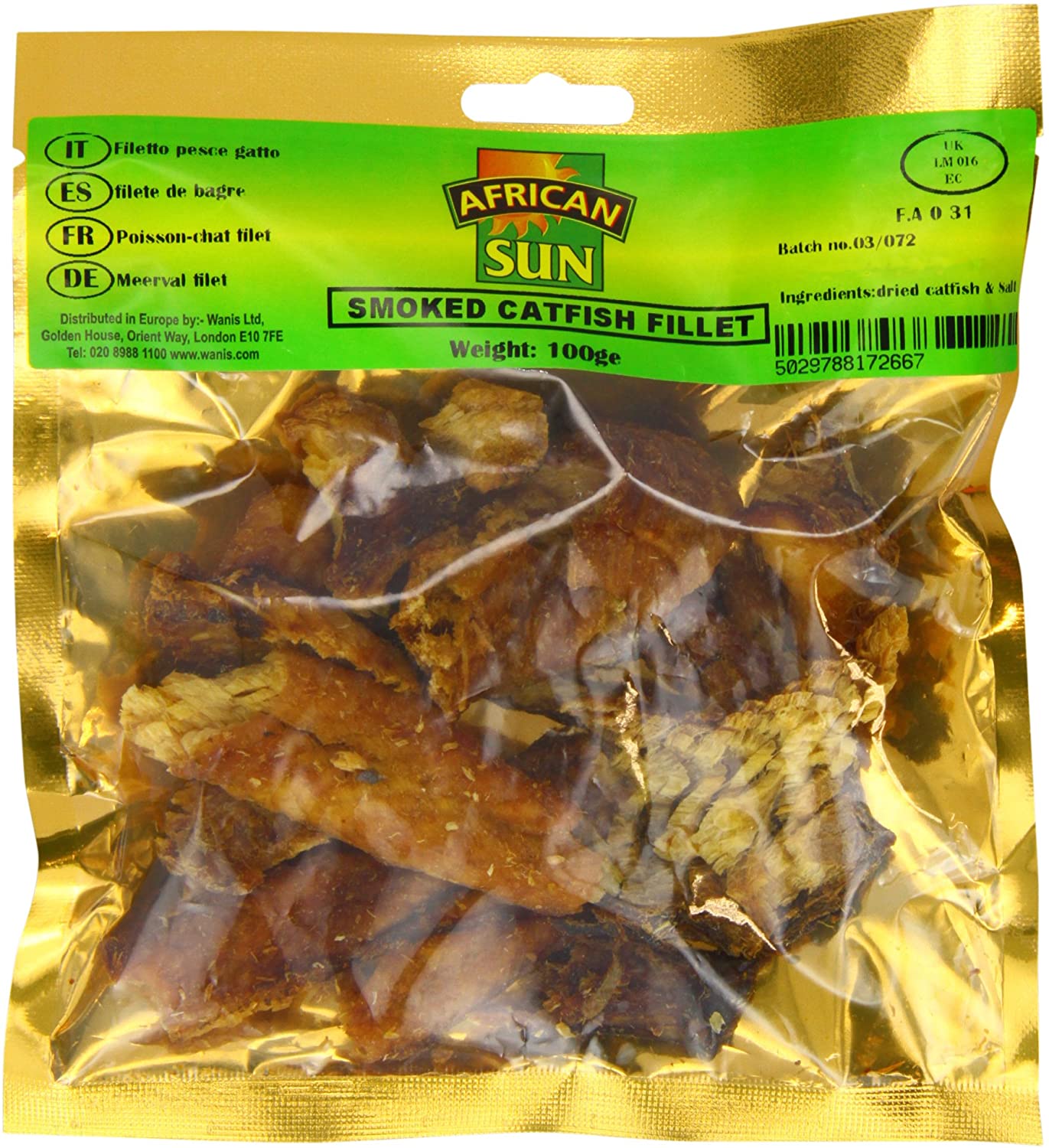 African Sun Smoked Catfish Fillet 100g