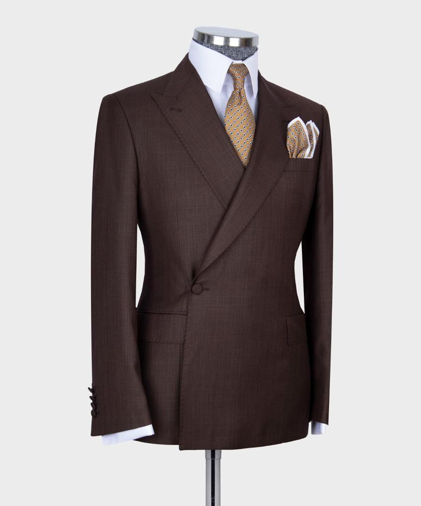 Men's Wear Clothing Outfit Woody Brown Regular Fit One Button Fashion Suit Blazer
