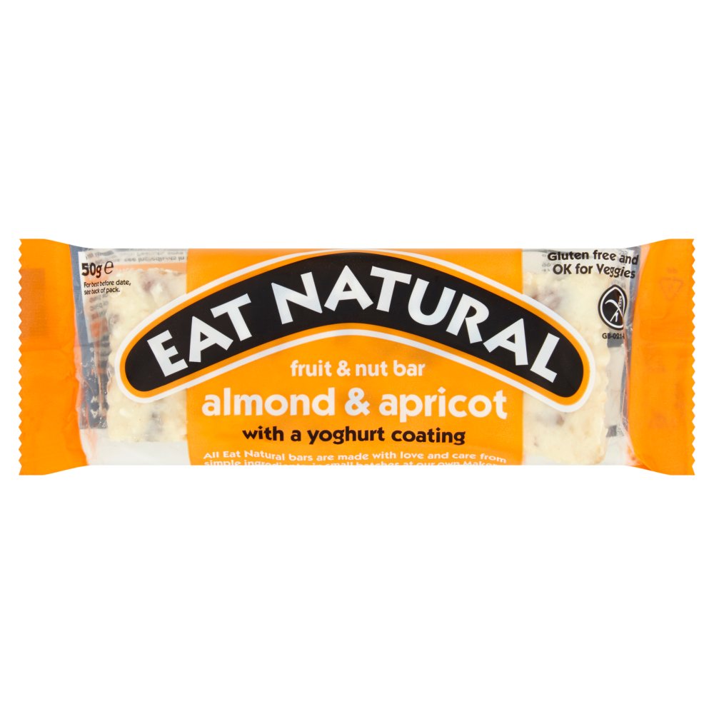 MASEat Natural Fruit & Nut Bar Almond & Apricot with a Yoghurt Coating 50g-Food