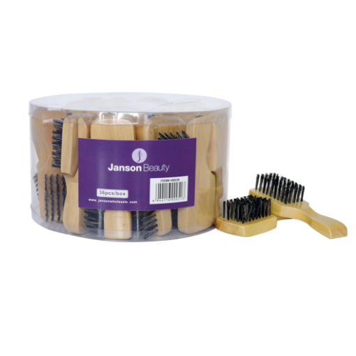 Wooden Hair Brush Hard Small (36Pcs Jar)-Food