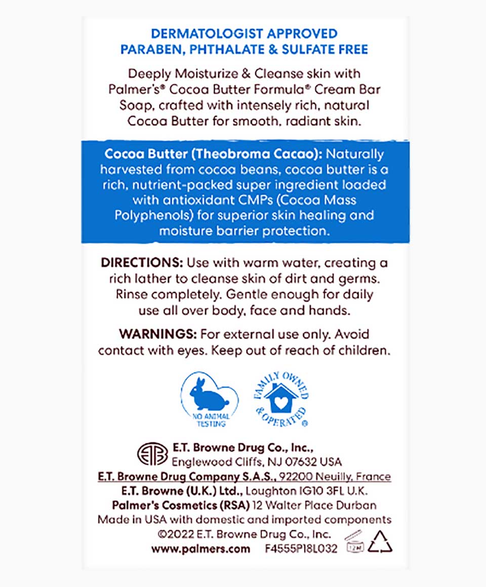 Cocoa Butter Formula Cream Bar Soap With Vitamin E