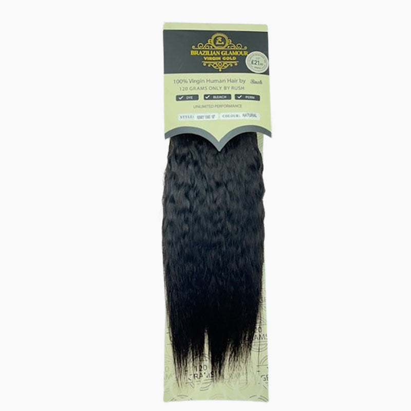 Brazilian Glamour Virgin Gold Human Hair Kinky Yaki Weave